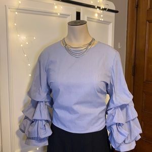 Tier Ruffle Sleeve Shirt👀👀